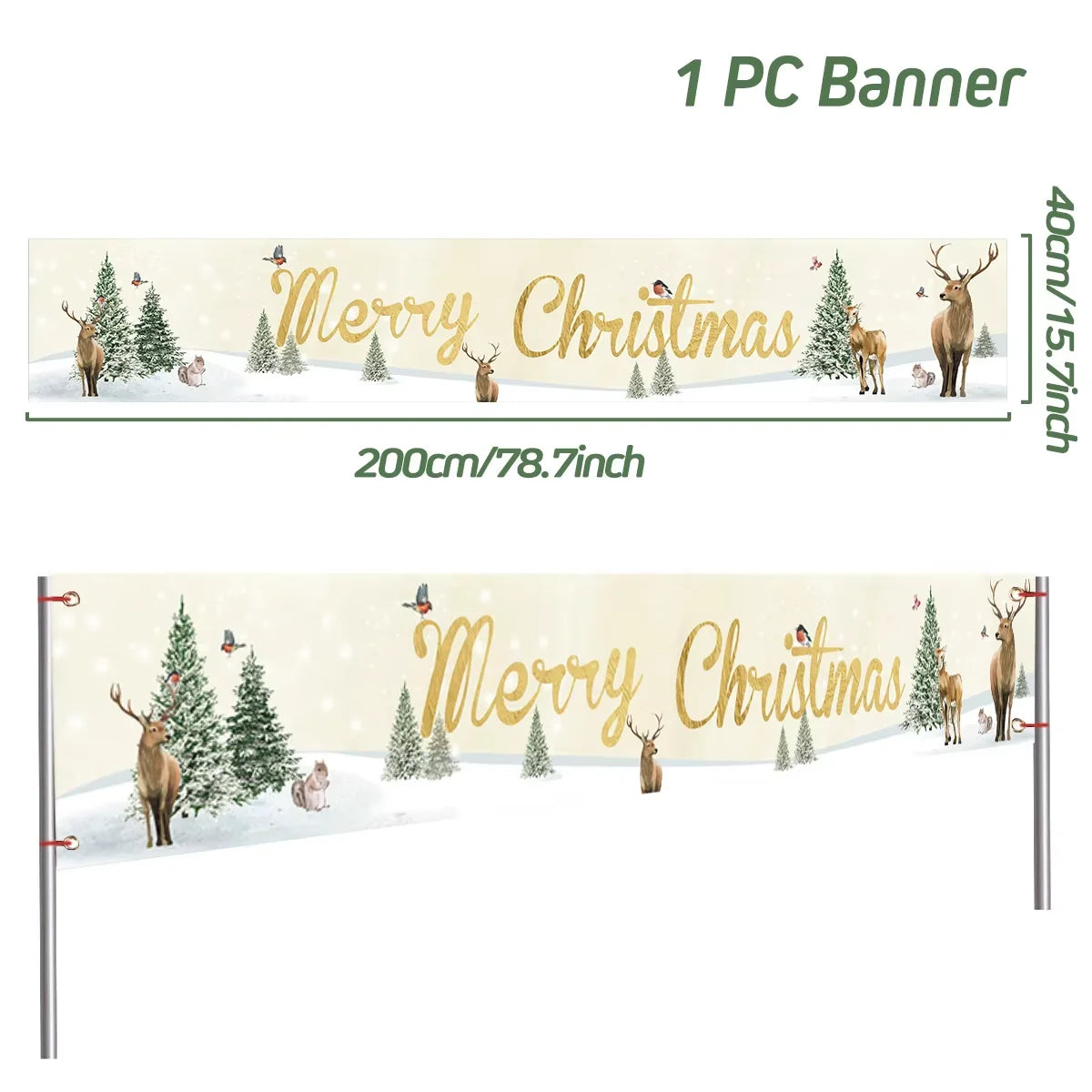 Christmas Outdoor Banner - Merry Christmas Decorations 2026