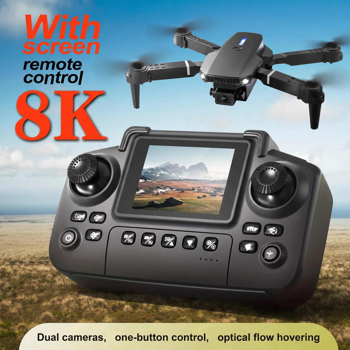 E88 PRO MAX Foldable Drone - 8K Dual Camera Quadcopter