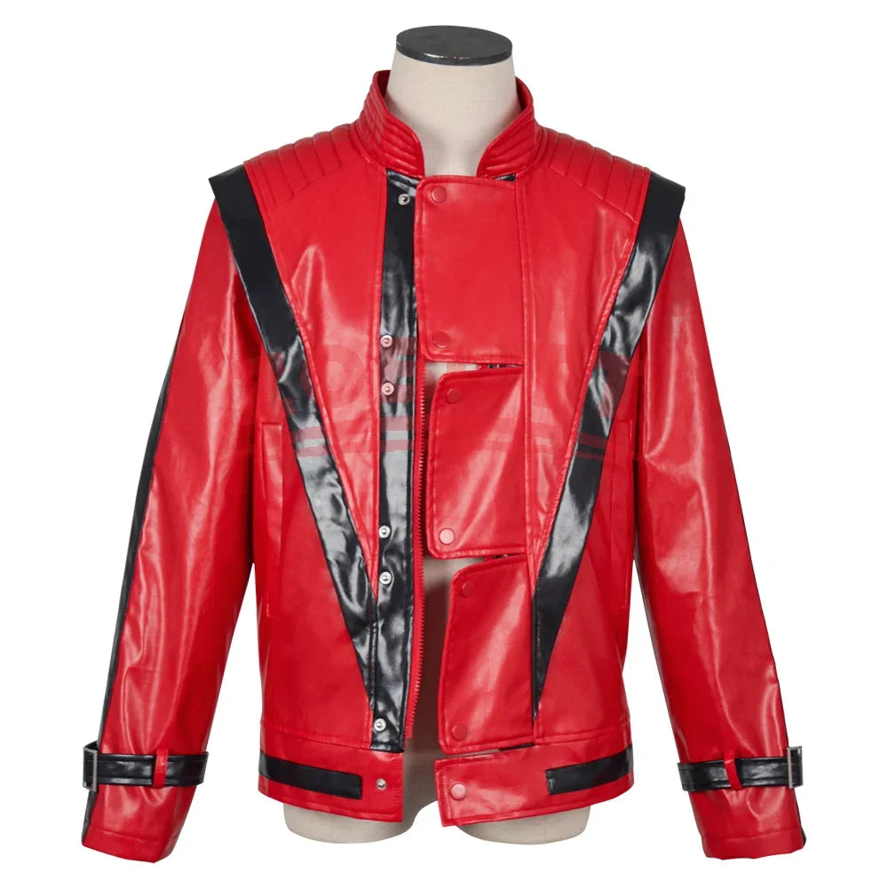 Michael Jackson Red Leather Jacket - Thriller Cosplay Outwear