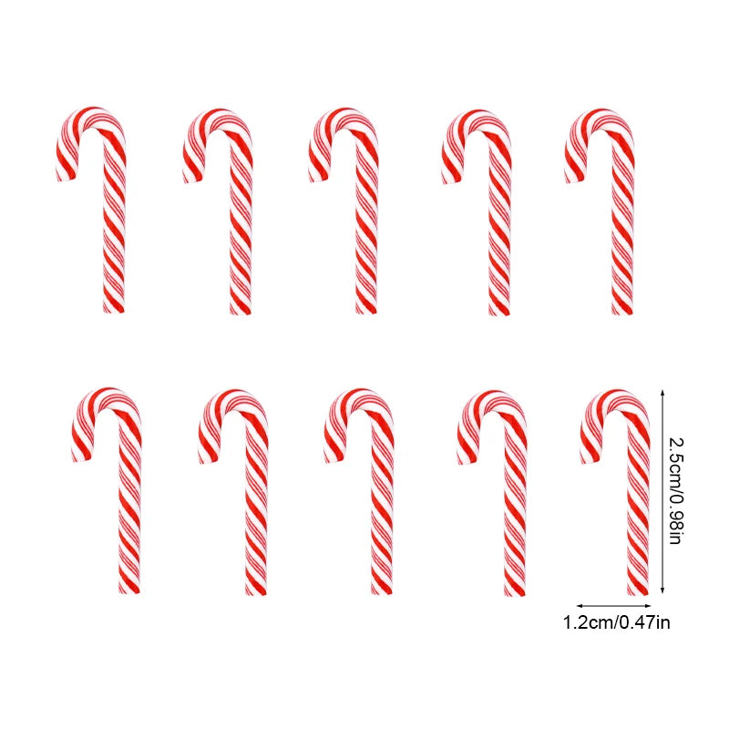 Mini Candy Cane - Red White Resin DIY Crafts Xmas Pendant