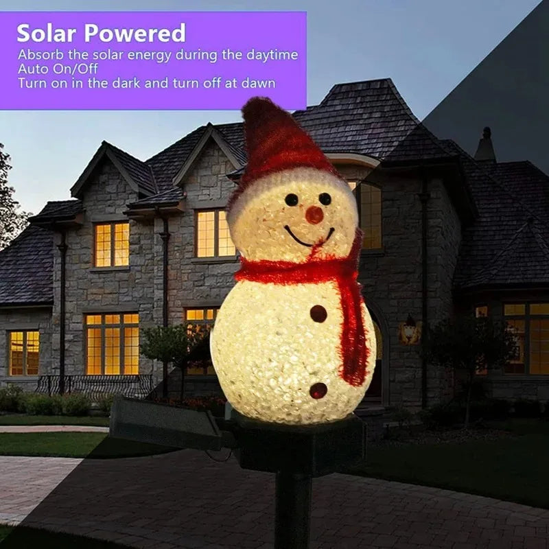 Snowman Solar Lights - Outdoor Christmas Stake Decorations