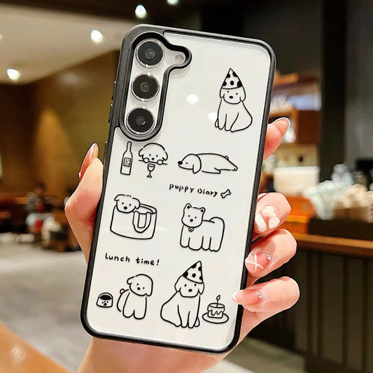 Cute Cat Phone Case For Samsung Galaxy A17 A07 A56 5g A16 A55 A54 A36 A26 A35 S26 S25 Ultra S24 FE S23 Lanyard Matte Clear Cover