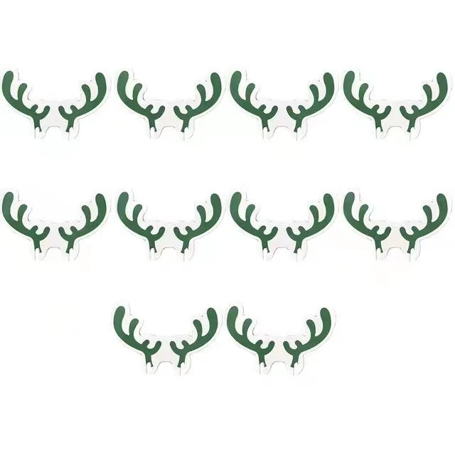 10PCS Christmas Cup Card Santa Hat Wine Glass Decor Ornaments Navidad Noel New Year Gift Home Christmas Decorations