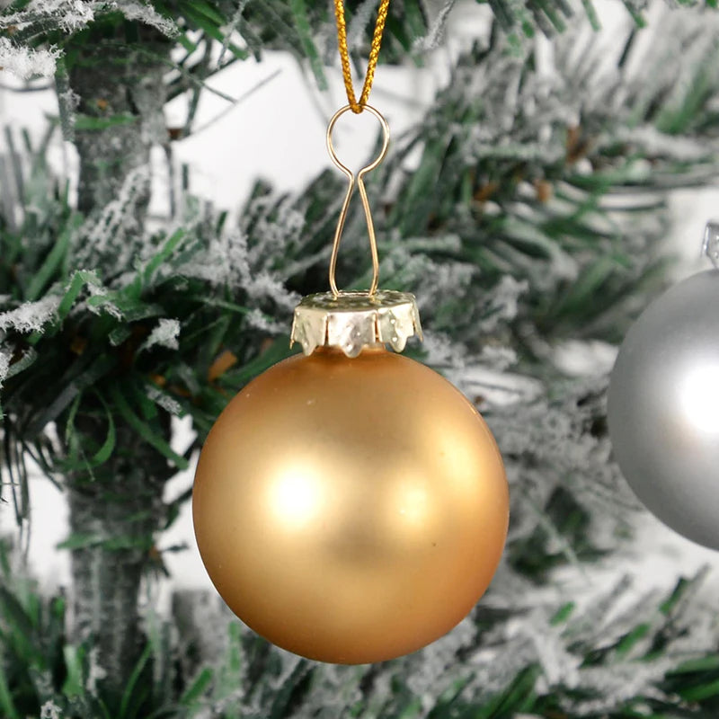 50Pcs Christmas Themed Metal Ornament Caps With Hangers Golden Silver Designs For Xmas Bauble Decorations New Year Tree Ornament