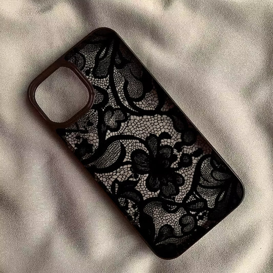 OBSIDIAN LACE ARMOR | Dark Archival Botanical Case (Apple)