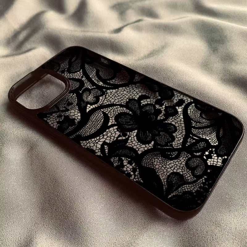 OBSIDIAN LACE ARMOR | Dark Archival Botanical Case (Apple)