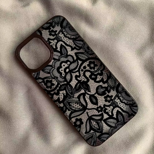 OBSIDIAN LACE ARMOR | Dark Archival Botanical Case (Apple)