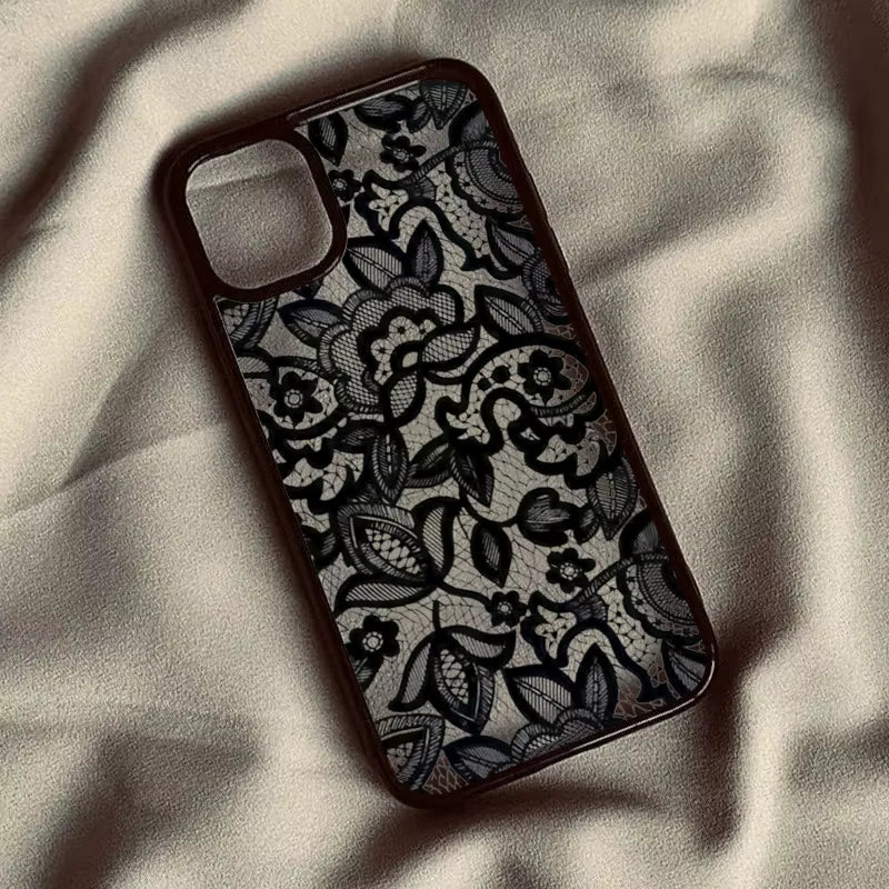 OBSIDIAN LACE ARMOR | Dark Archival Botanical Case (Apple)