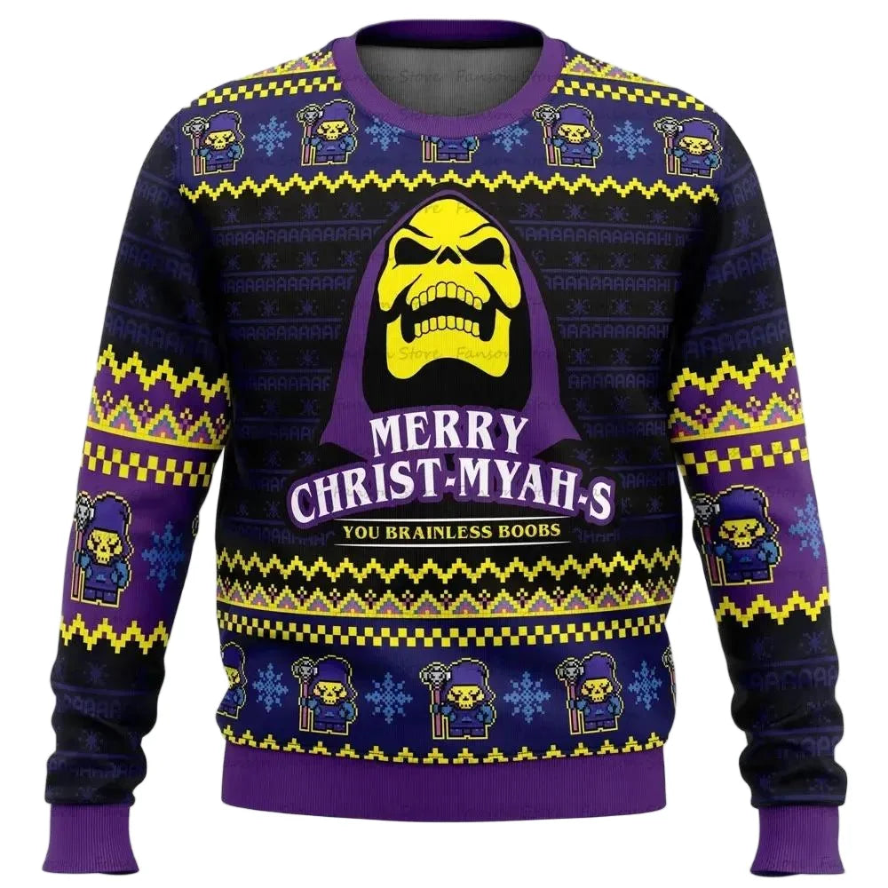 2026 The Power Of Christmas Anime Cartoon 2025 New Fashion Xmas Gift Cartoon Graphic Sweatshirts Men's Anime Jumper Sweater Tops