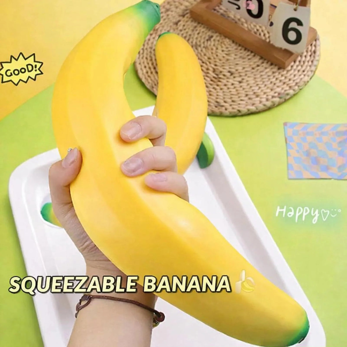 Huge Banana Squishy Stress-Relief Gift Squishy Squeeze Desk Decor for Anxiety Relief Fluffy Slow Rebound Squishies