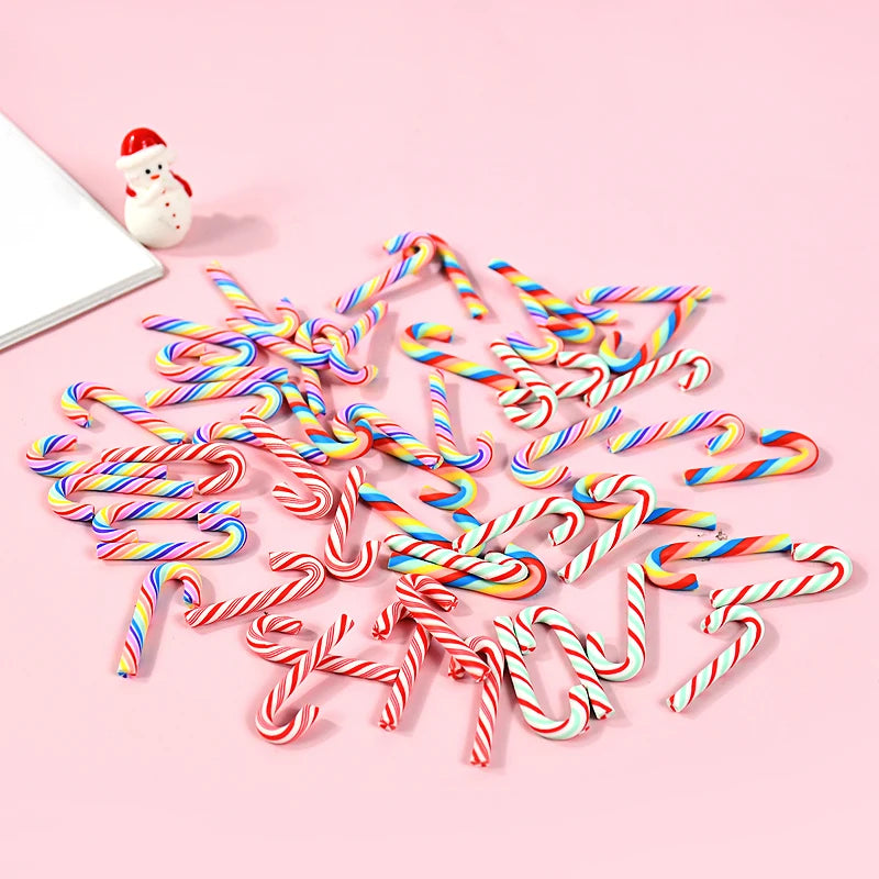 CHROMA-SWEET MINI CANES | Miniature Resin Candy Cane DIY Charms (10 / 30 / 50 Pcs)