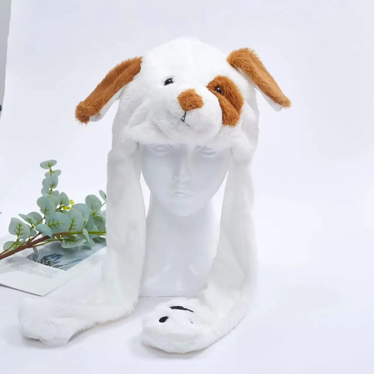 Funny Moving Ears Plush Hat – Airbag Flapping Animal Ear Beanie, Cute Santa, Reindeer & Halloween Cosplay Costume Hat for Kids & Adults