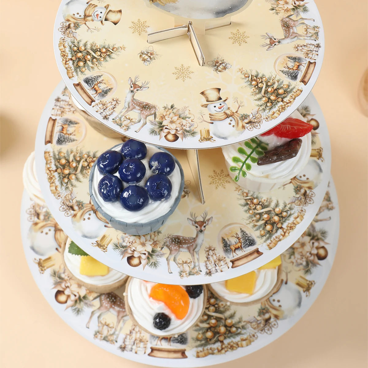 3 Tier Christmas Cake Stand Christmas Decoration for Home 2025 Cake Dessert Stand Xmas Ornament Navidad Natal New Year Gift 2026