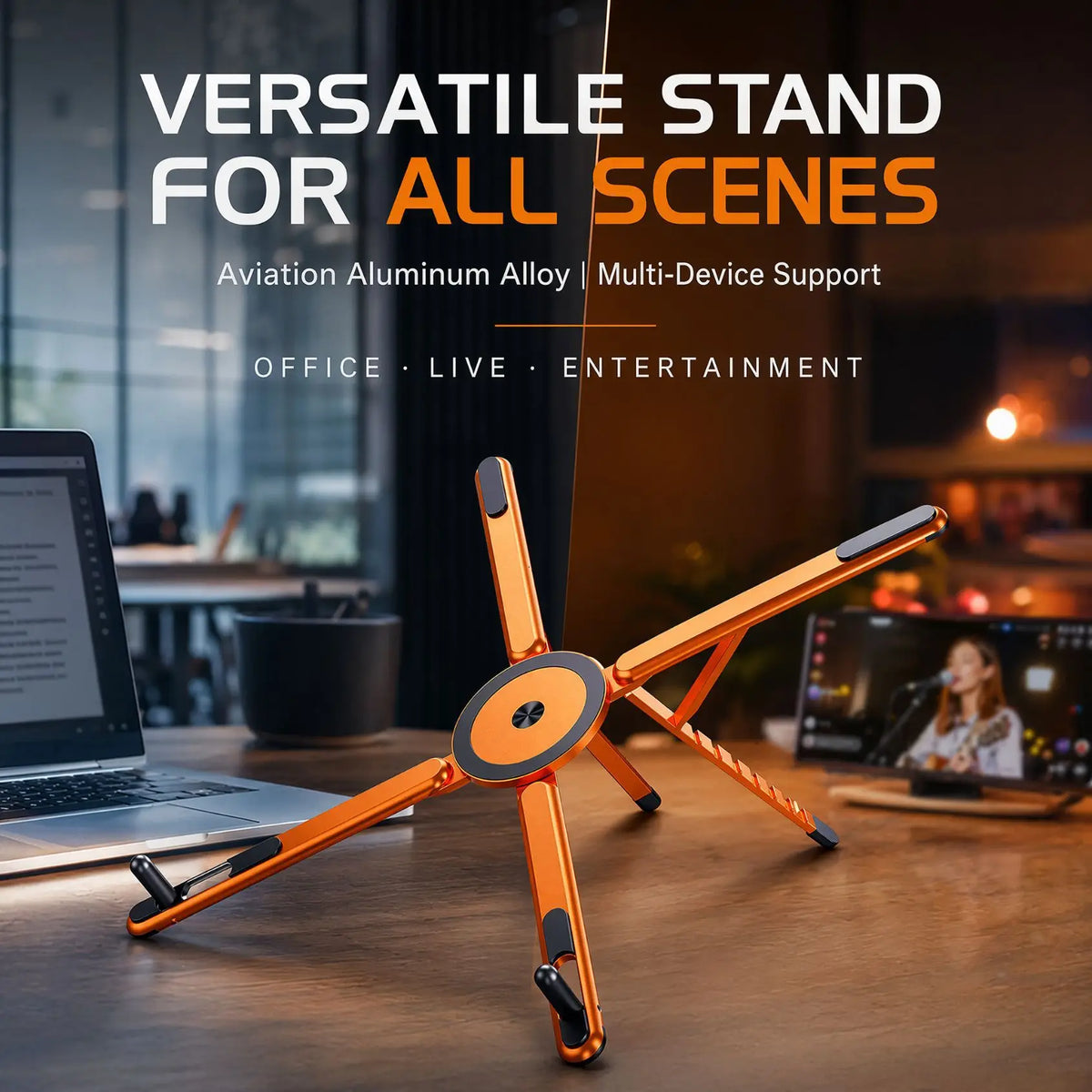 Foldable Aluminum Magnetic Phone Stand – Ultra-Stable MagSafe Desktop Tripod & Travel Phone Holder for iPhone 16/15/14/13 & Android