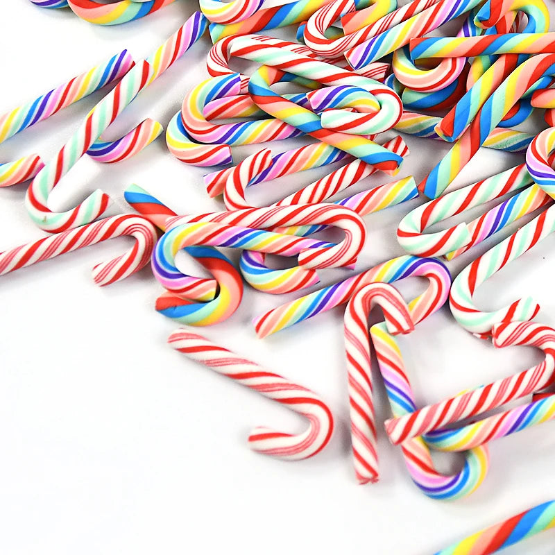 CHROMA-SWEET MINI CANES | Miniature Resin Candy Cane DIY Charms (10 / 30 / 50 Pcs)