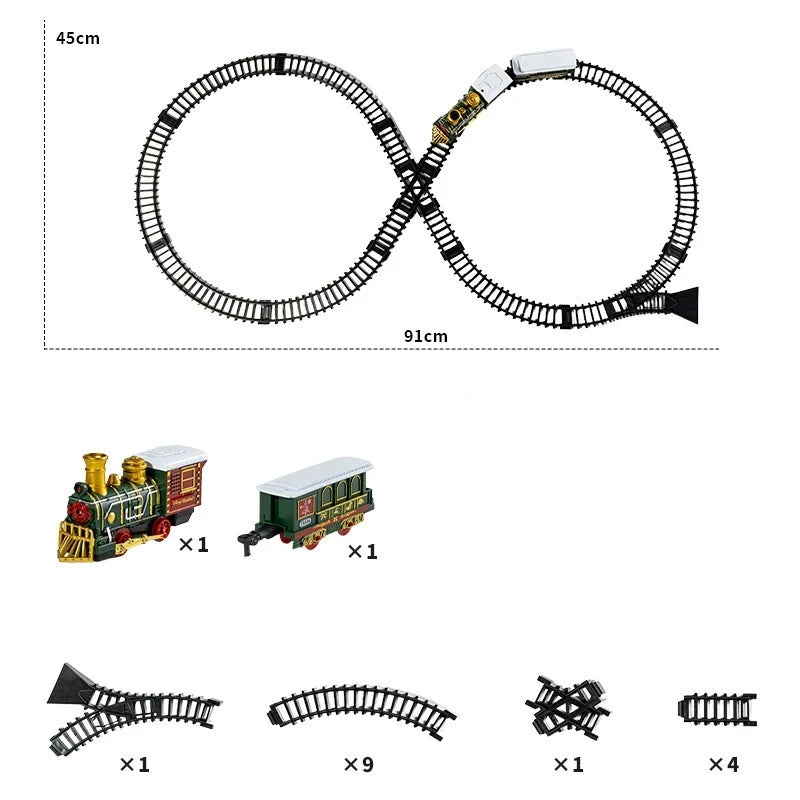 Hanging Christmas track toy Set DIY Track Train Christmas Set Railway Trains Cargo Car Model toys New Year Xmas Gifts Decor