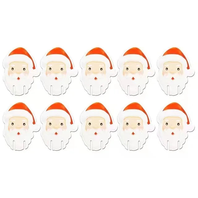 10PCS Christmas Cup Card Santa Hat Wine Glass Decor Ornaments Navidad Noel New Year Gift Home Christmas Decorations