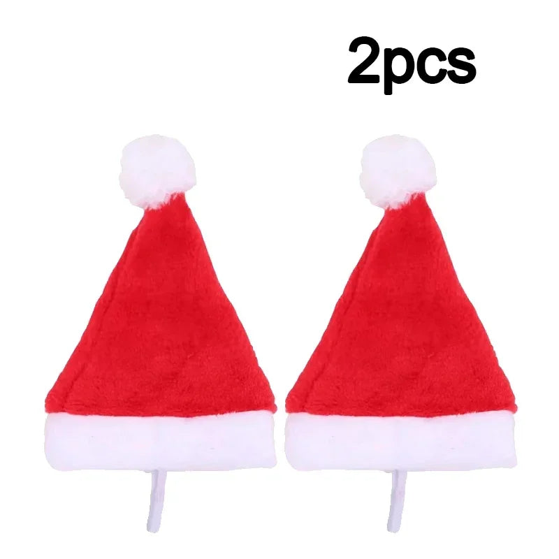 Christmas Pet Santa Hat Red Plush Soft Holiday Cap for Dogs and Cats Festive Party Costume Accessory Cute Photoshoot Decoration