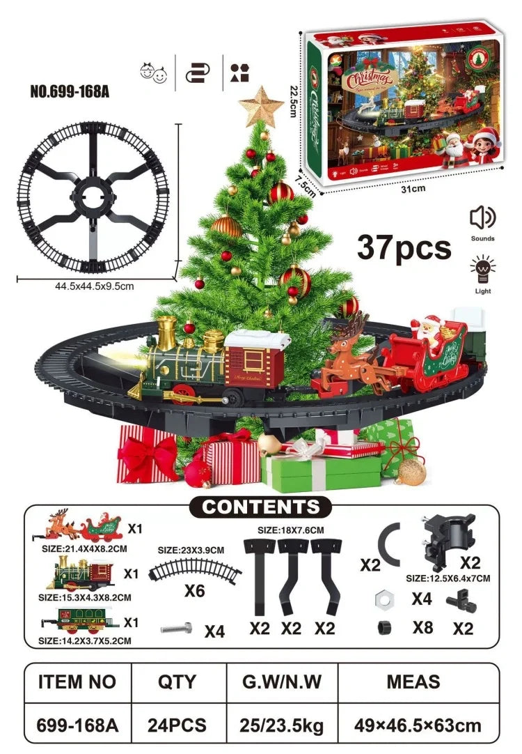 Hanging Christmas track toy Set DIY Track Train Christmas Set Railway Trains Cargo Car Model toys New Year Xmas Gifts Decor