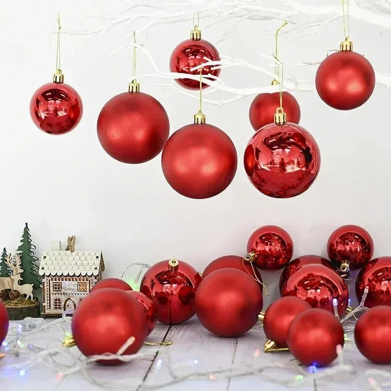 4/6/8cm Christmas Ball Shatterproof Hanging Christmas Baubles Laser and Matte Styles Home Festival Party Xmas Decorative Balls