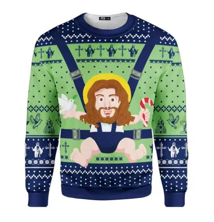 RETRO-KITSCH HOLIDAY SWEATSHIRT | Funny 3D Graphic Ugly Christmas Party Pullover