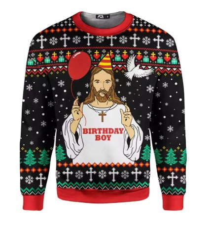RETRO-KITSCH HOLIDAY SWEATSHIRT | Funny 3D Graphic Ugly Christmas Party Pullover
