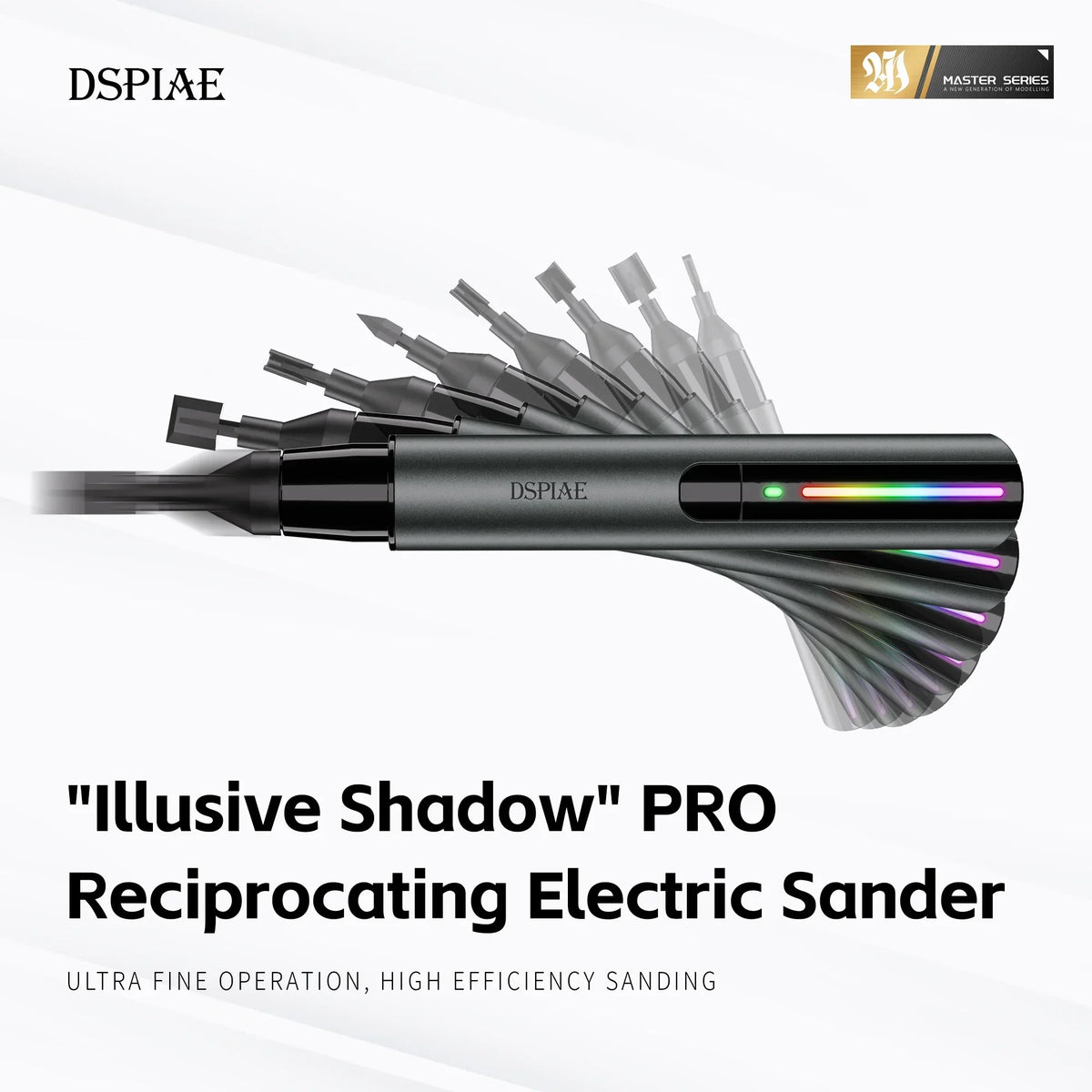 DSPIAE ES-A PRO Electric Sander Upgraded Illusive Shadow for Gundam Model Assembly Grinding Tools
