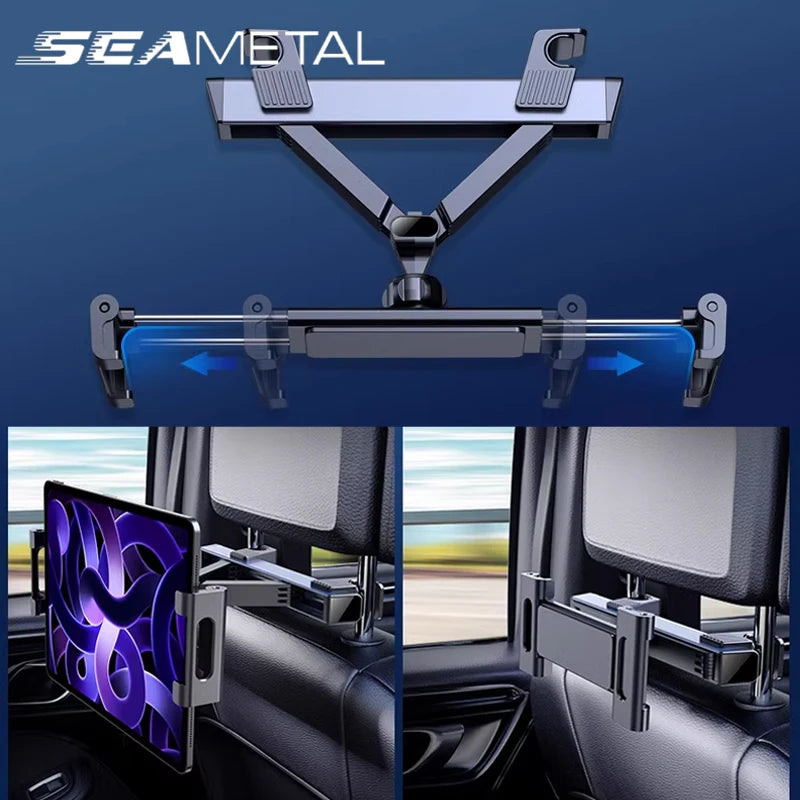 SEAMETAL Universal Car Tablet Holder 360 Rotation Auto Back Seat Headrest Mount Phone Holder for 4-12.9 Inch iPad iPhone