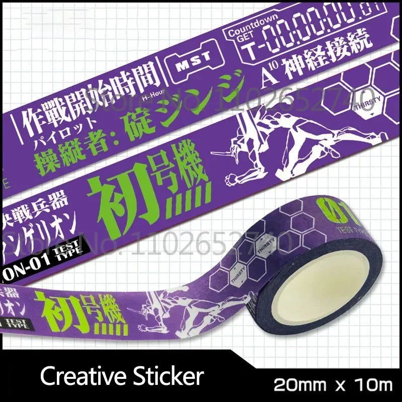 6 Styles Anime Anime Figure Asuka Langley DIY Cartoon Sticker Tape Children's Scrapbook Sticker Toys Anime Peripheral