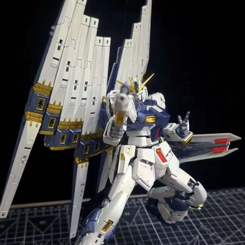 RG 1/144 Nu Rx-93 Titanium Alloy Plated Version Assembly Model Kit Action Figures With Twin Fin Funnels Trendy Toy Surprise Gift