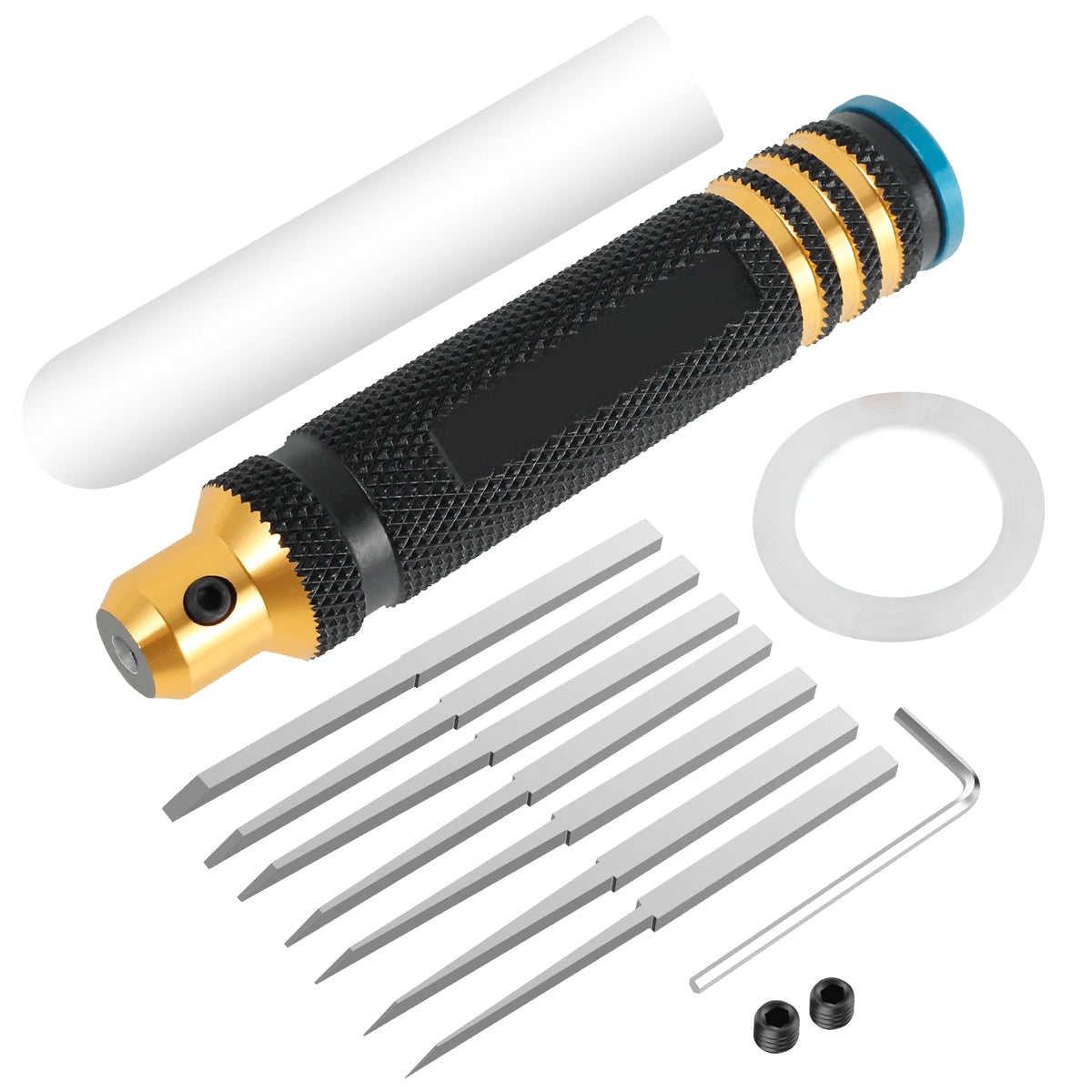 Model Panel Line Scriber With Blades Gundam Resin Carved Scribe Line with 0.1/0.4/0.6/0.8/1.0/2.0mm Blades for Carving Cutting