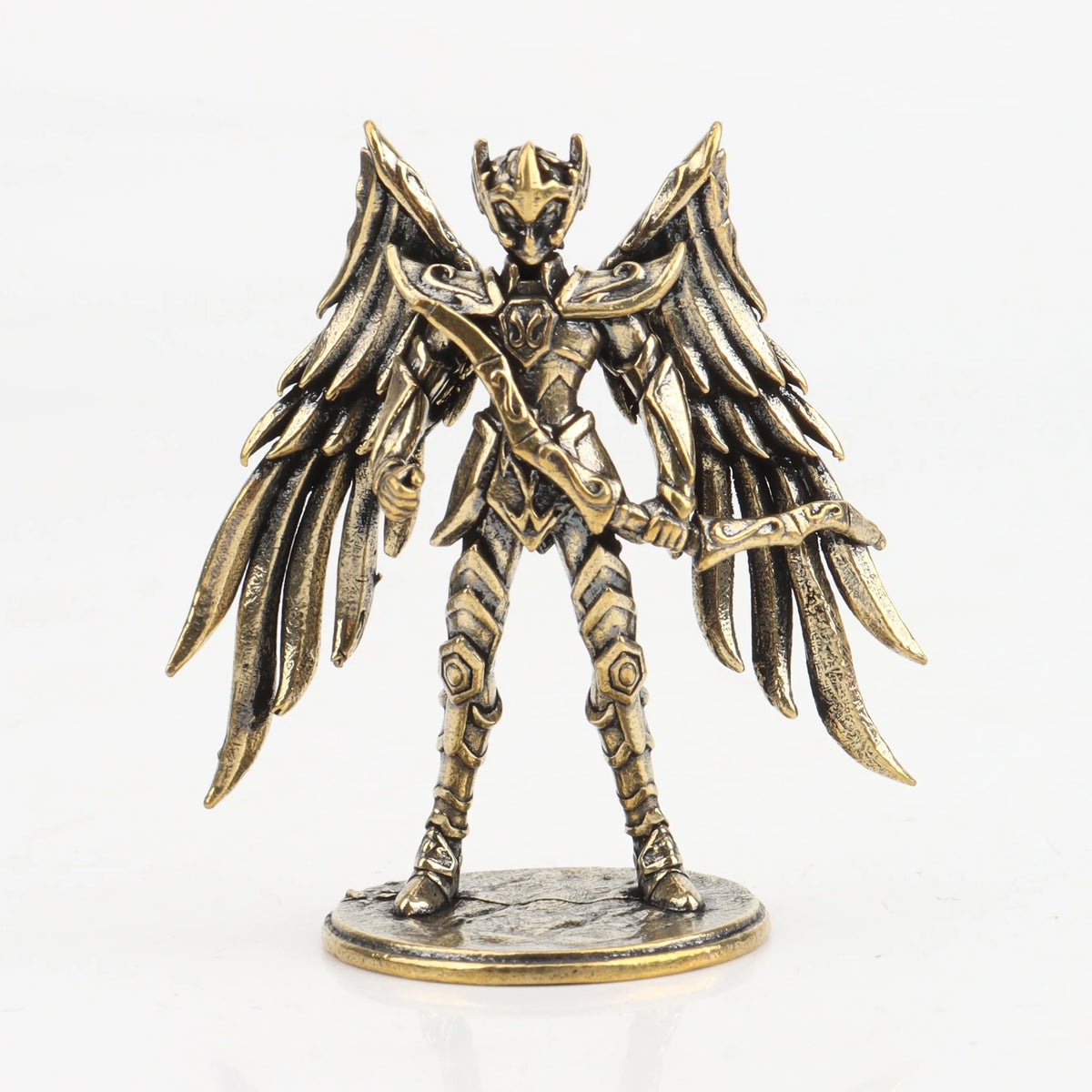 Saint Seiya Brass Gold Saint Mini Figures Vintage Metal Knights The Zodiac Statue Twelve Gold Saints Collectible Model Toy Gifts
