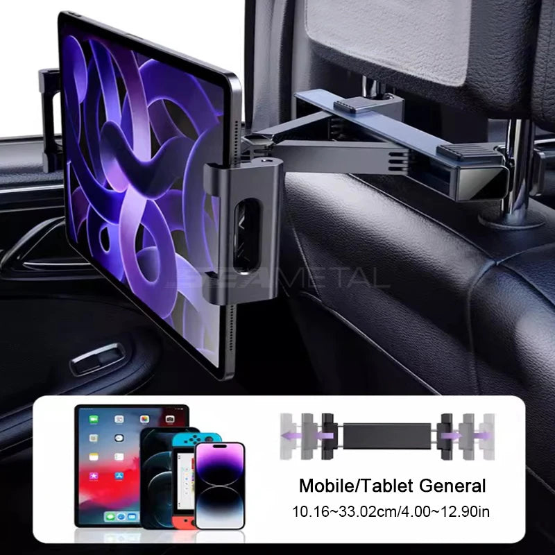 SEAMETAL Universal Car Tablet Holder 360 Rotation Auto Back Seat Headrest Mount Phone Holder for 4-12.9 Inch iPad iPhone