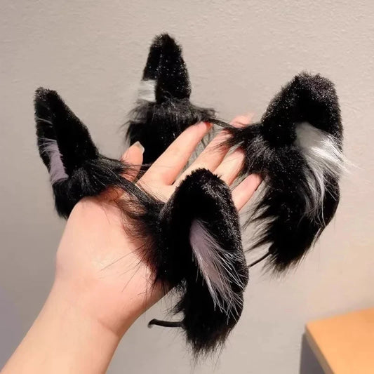 Cute Plush Cat Ear Headband - 1pc Christmas Holiday Dress Up Animal Ear Hoop for Kids Hair Accessories