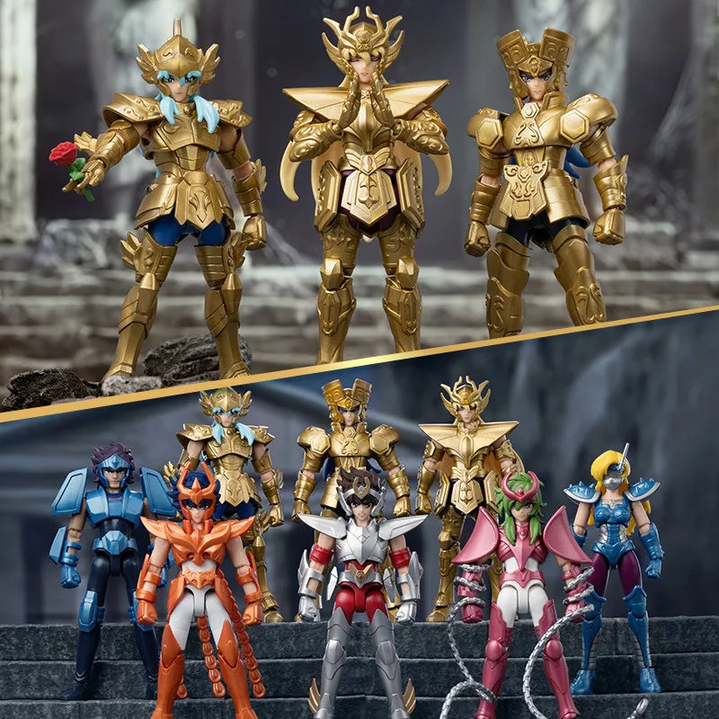 BLOKEES Original Saint Seiya GALAXY VERSION V04 Gold Zodiac V02 Virgo SHAKA Gemini SAGA Pisces Assembly Action Figure Toy Gift