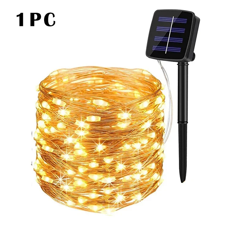 32M Solar LED Light Outdoor Festoon Lamp Garden Fairy Light String Led Twinkle Waterproof Lamp Christmas Garland Yard Decoration