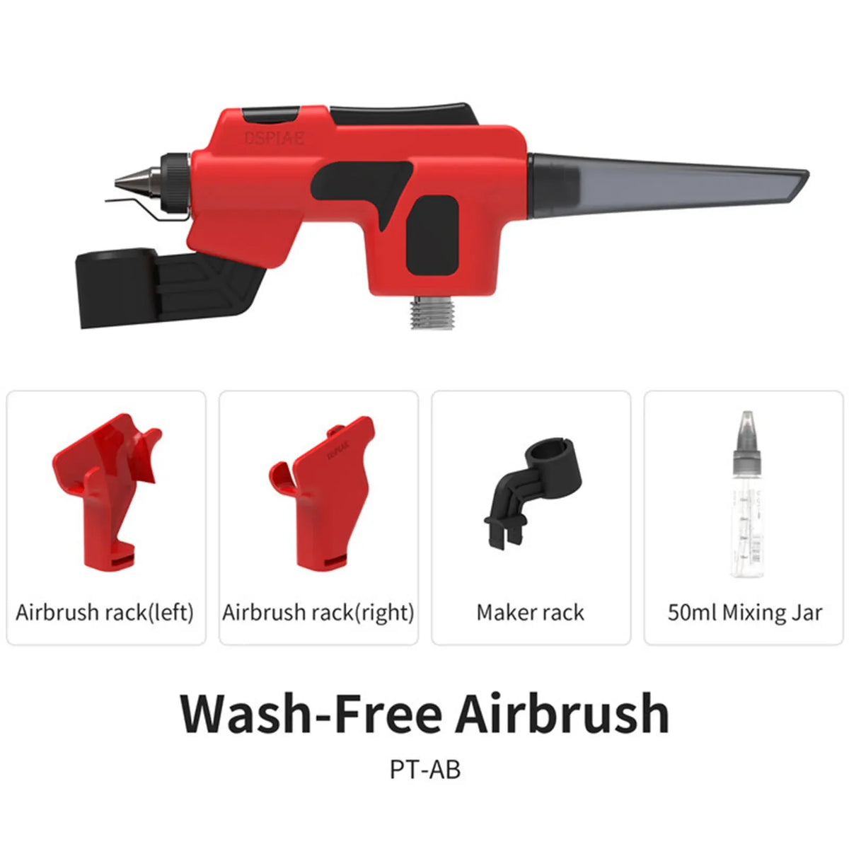 DSPIAE PT-AB Wash-Free Airbrush with Marker Rack for Gundam Scale Models Painting for Modeler Hobby DlY Tool Sets