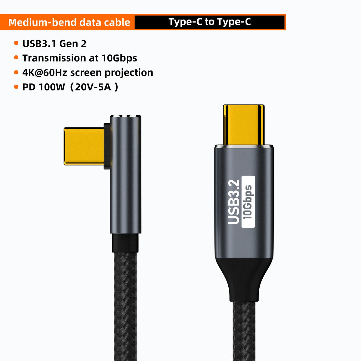 5A 100W USB C 3 Gen2 10Gbps Cable Type C to C  4k 60Hz Video Cable QC4.0 3.0 Fast Charging Cable For MacBook Pro Samsung Xiaomi