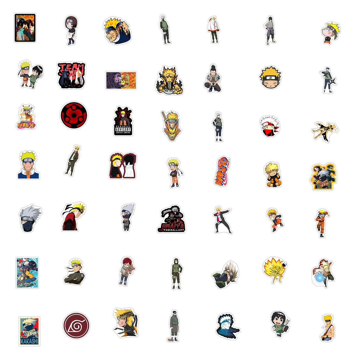 50/100PCS Naruto Anime Sasuke Decals Graffiti Stickers Phone Guitar Laptop Notebook Suitcase Waterproof Sticker Kids Toys