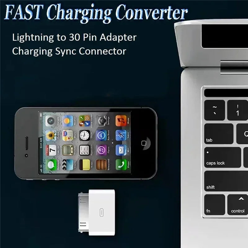 Lighting To 30Pin Adapter 8Pin Male To 30 Pin Female Charging Sync Converter for IPhone 4 4S IPad 2 3 IPod Touch Charger Cable