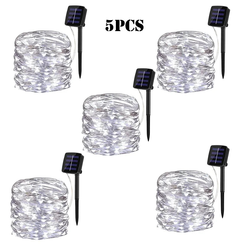 32M Solar LED Light Outdoor Festoon Lamp Garden Fairy Light String Led Twinkle Waterproof Lamp Christmas Garland Yard Decoration