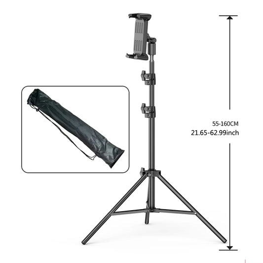 Floor Tripod Tablet Stand Height Adjustable Holder Mount Lazy Bracket for IPad Pro Air 12.9 Iphone 16 15 Max Samsung Cell Phone