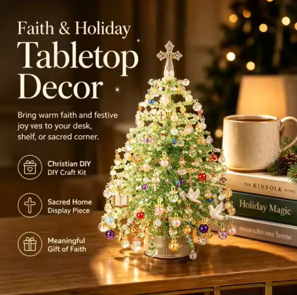 Handmade Bead Weaving Christmas Tree DIY Kit Desktop Holiday Decoration Beaded Xmas Ornament Festive Craft Present