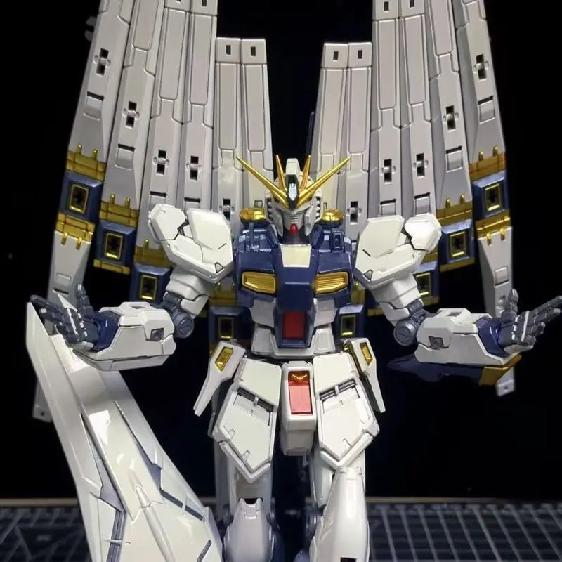 RG 1/144 Nu Rx-93 Titanium Alloy Plated Version Assembly Model Kit Action Figures With Twin Fin Funnels Trendy Toy Surprise Gift
