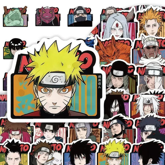 New Naruto Uzumaki Naruto Uchiha Sasuke 60 Stickers Cool Anime Cartoon Printed Student Water Cup Desktop DIY Waterproof Sticker