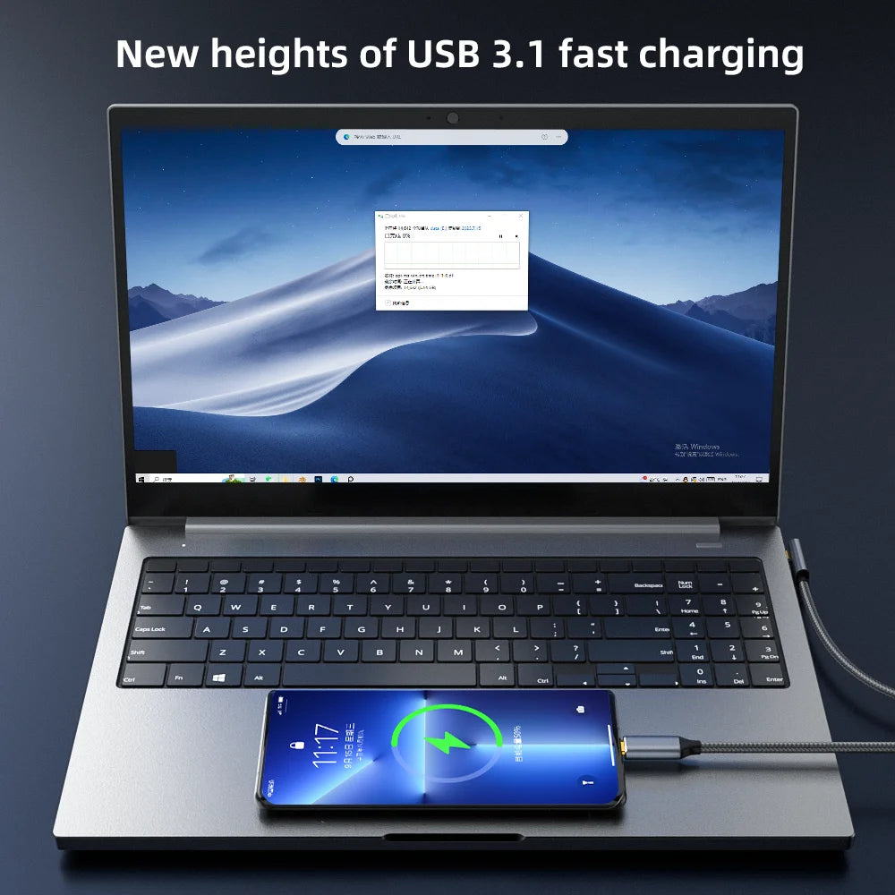 5A 100W USB C 3 Gen2 10Gbps Cable Type C to C  4k 60Hz Video Cable QC4.0 3.0 Fast Charging Cable For MacBook Pro Samsung Xiaomi