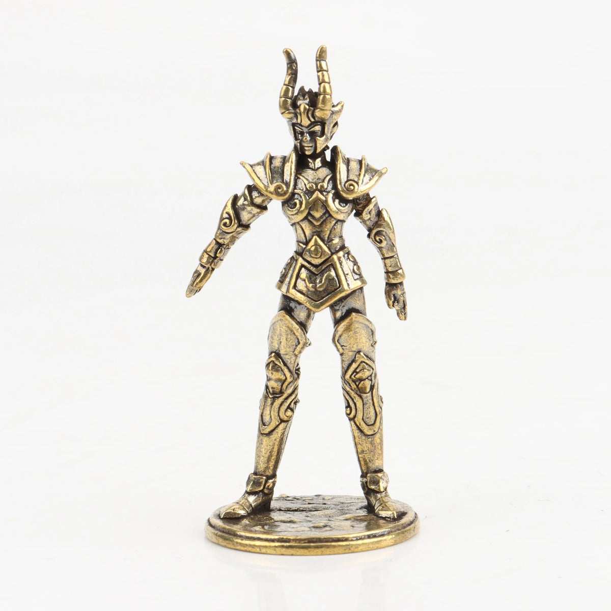 Saint Seiya Brass Gold Saint Mini Figures Vintage Metal Knights The Zodiac Statue Twelve Gold Saints Collectible Model Toy Gifts