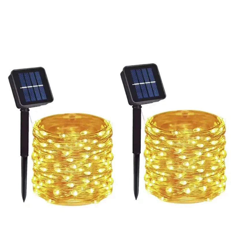 1 2 3 4 5Packs Solar Led Fairy Light Outdoor Christmas Lights 8Modes Copper Wire Lights Waterproof Garden Tree Patio Decor