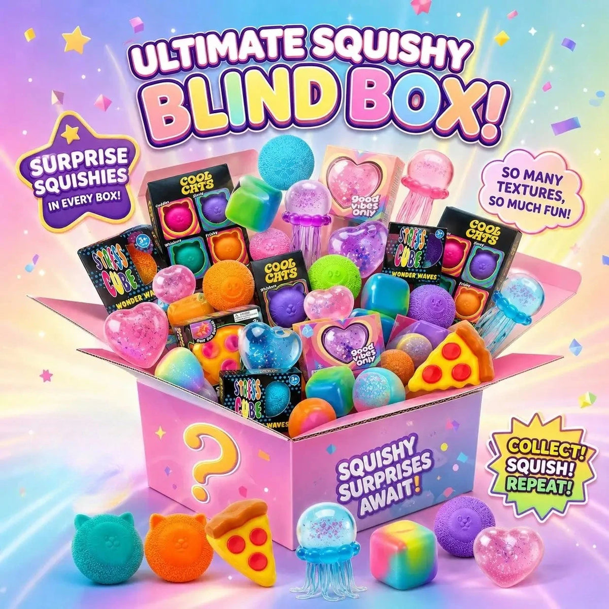 Ultimate Squishy Mystery Blind Box – Slow Rising Soft Fidget Toys Surprise Pack, Sensory Stress Relief Squishies for Kids & Adults Gift