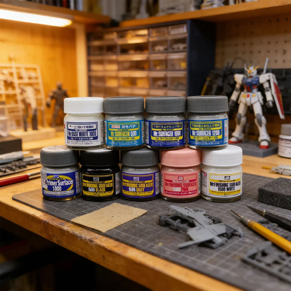 40ML Mr. Surfacer SF283-SF292 Oil-based Surface Primer Full Grit Sandable Primer For Gundam Model Building Hobby